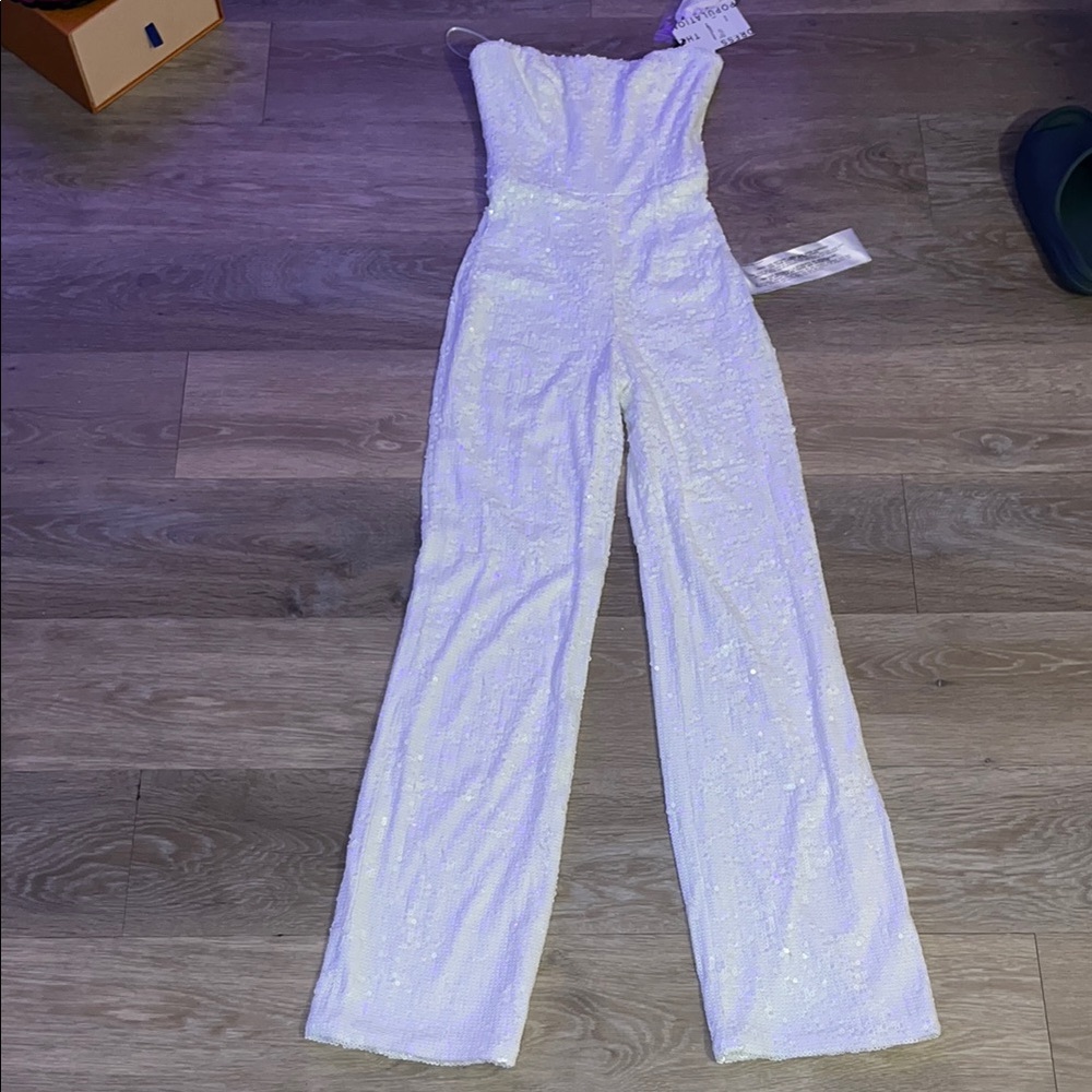 Elegant White Strapless Jumpsuit